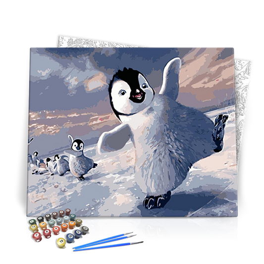 Táncoló pingvinek - számfestő készlet