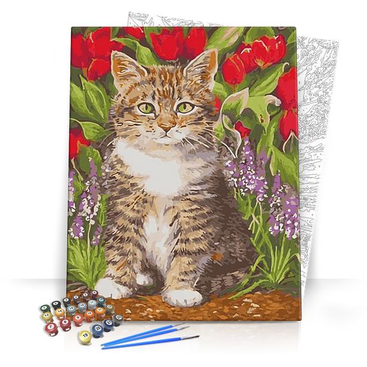 Tarka cica - számfestő készlet