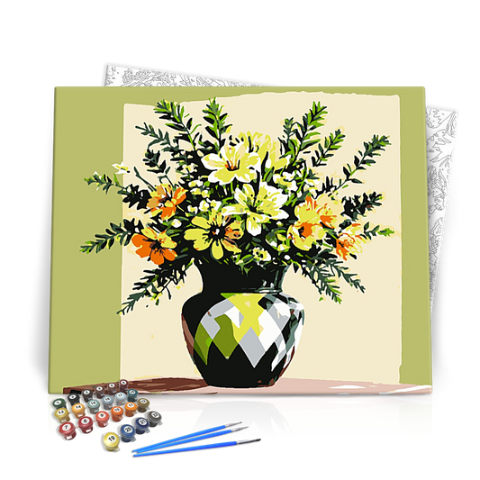 Tavaszi szellő mintás vázában - számfestő készlet