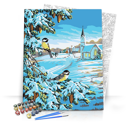 Téli Madarak - számfestő készlet