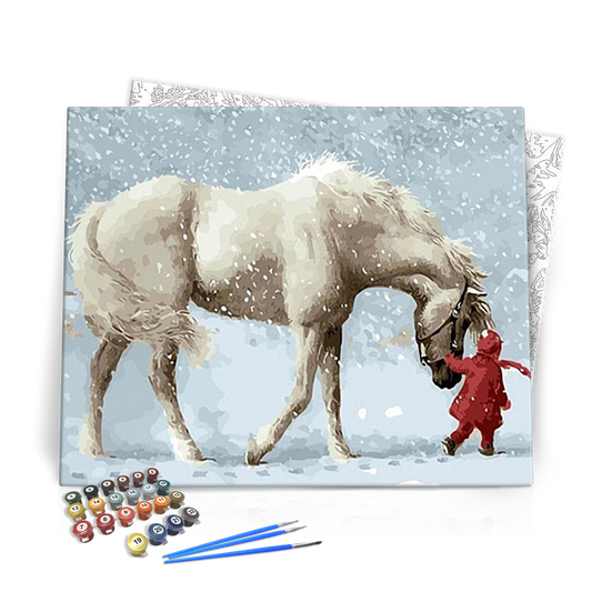 Téli séta - számfestő készlet