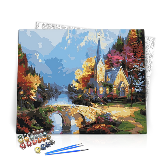 Templom a Folyóparton - számfestő készlet