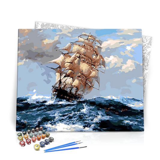 Tengeri Vitorlás Hajó - számfestő készlet