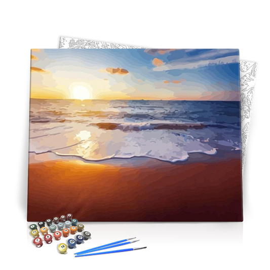 Tengerparti napkelte - számfestő készlet