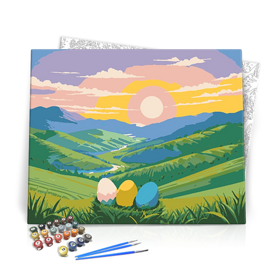 Tojások a Naplementében - húsvéti számfestő készlet