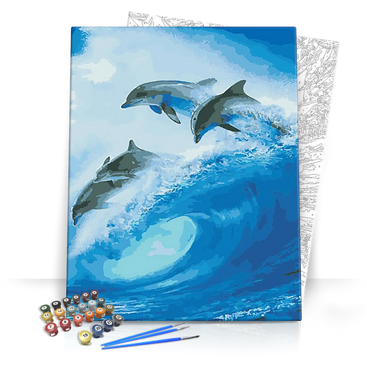 Ugró delfinek - számfestő készlet