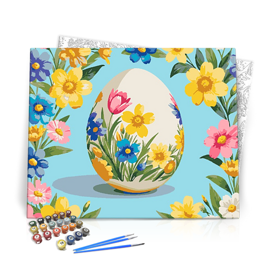 Virágos Tojás - húsvéti számfestő készlet