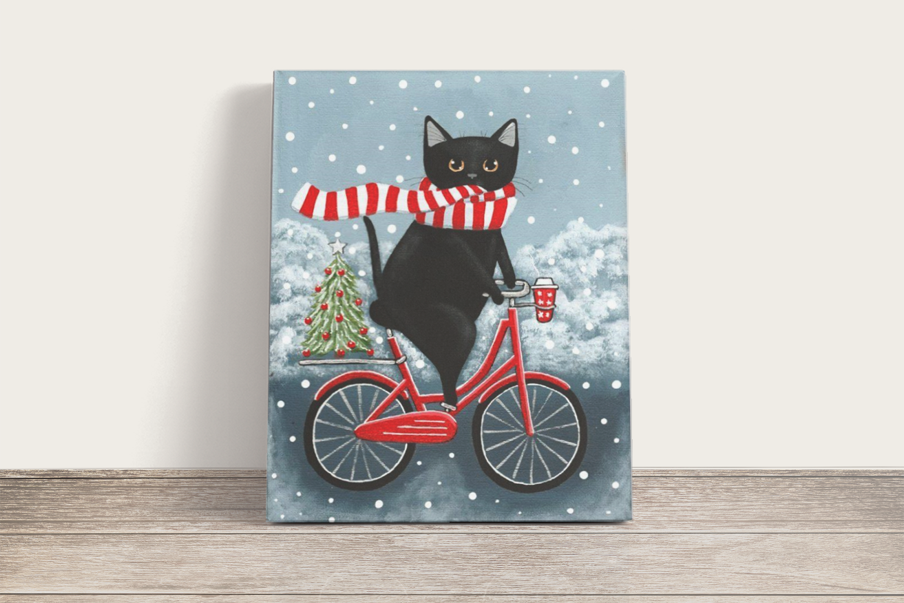 Bicikliző Macska - számfestő készlet