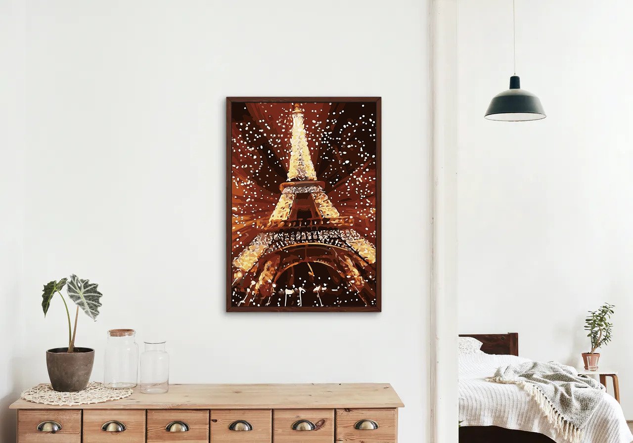 Eiffel Torony Hóesésben - számfestő készlet