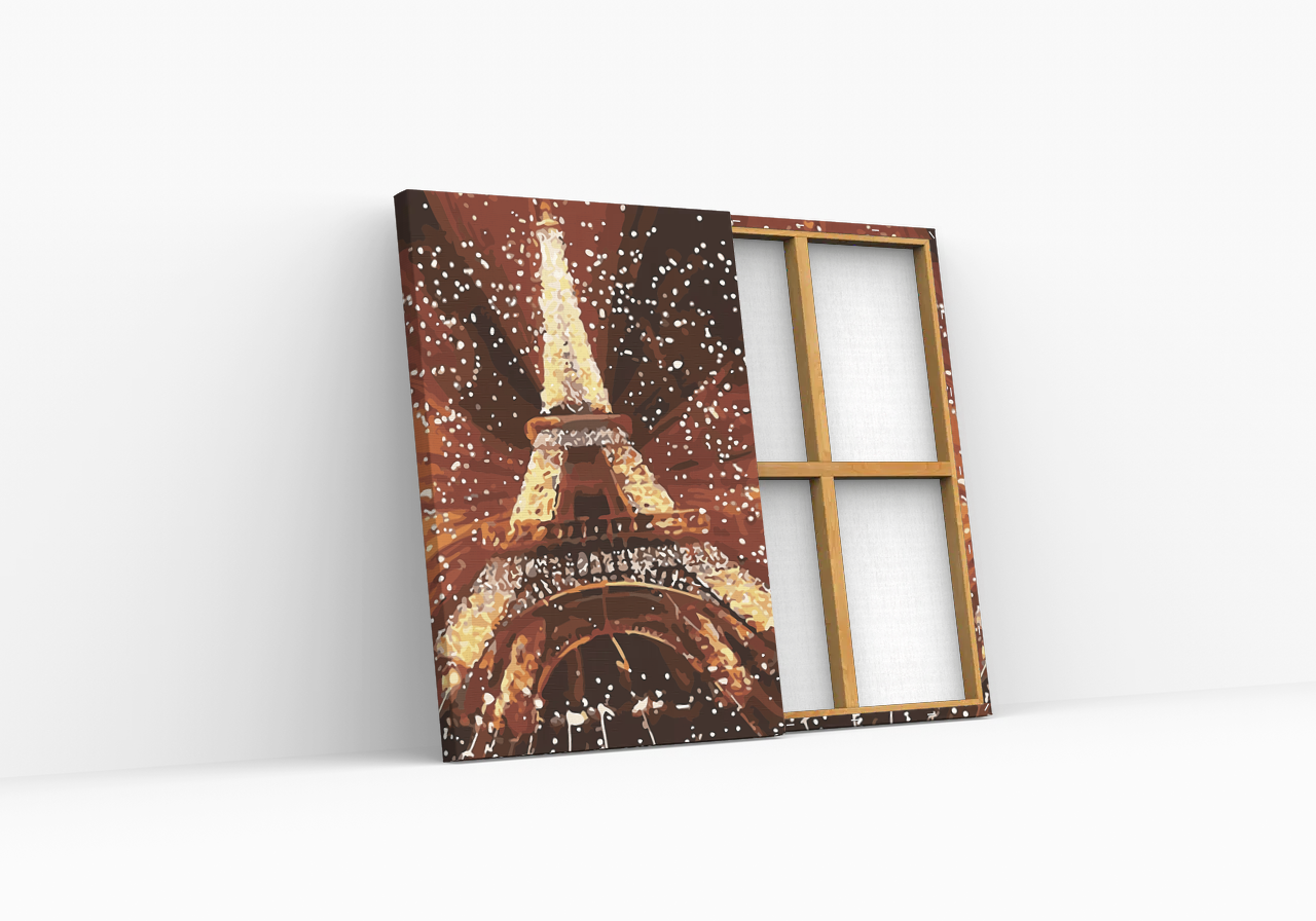 Eiffel Torony Hóesésben - számfestő készlet