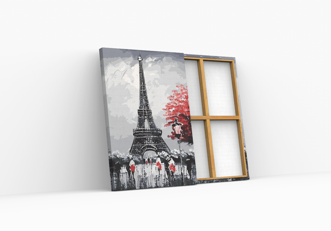 Eiffel Torony Skarlát Színekkel - számfestő készlet