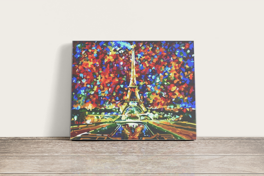 Eiffel Torony Színes Levelekkel - számfestő készlet
