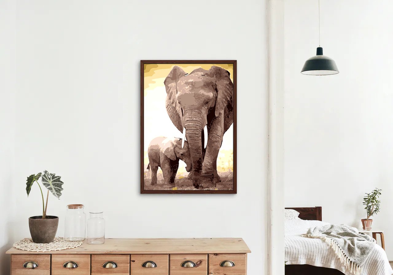 Elefántok - számfestő készlet
