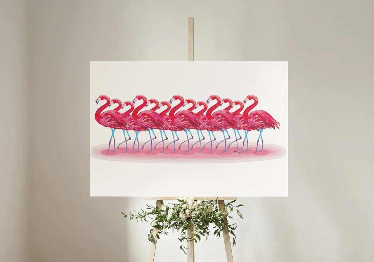 Flamingók - számfestő készlet