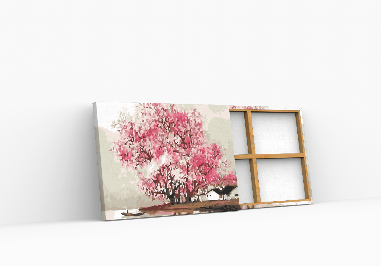 Gyönyörű Cseresznyevirág - számfestő készlet