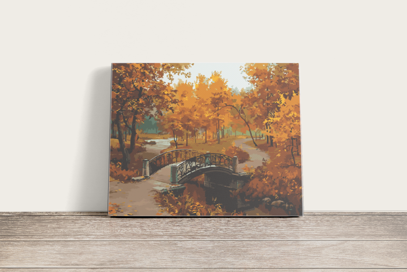 Híd az Őszi Erdőben - számfestő készlet