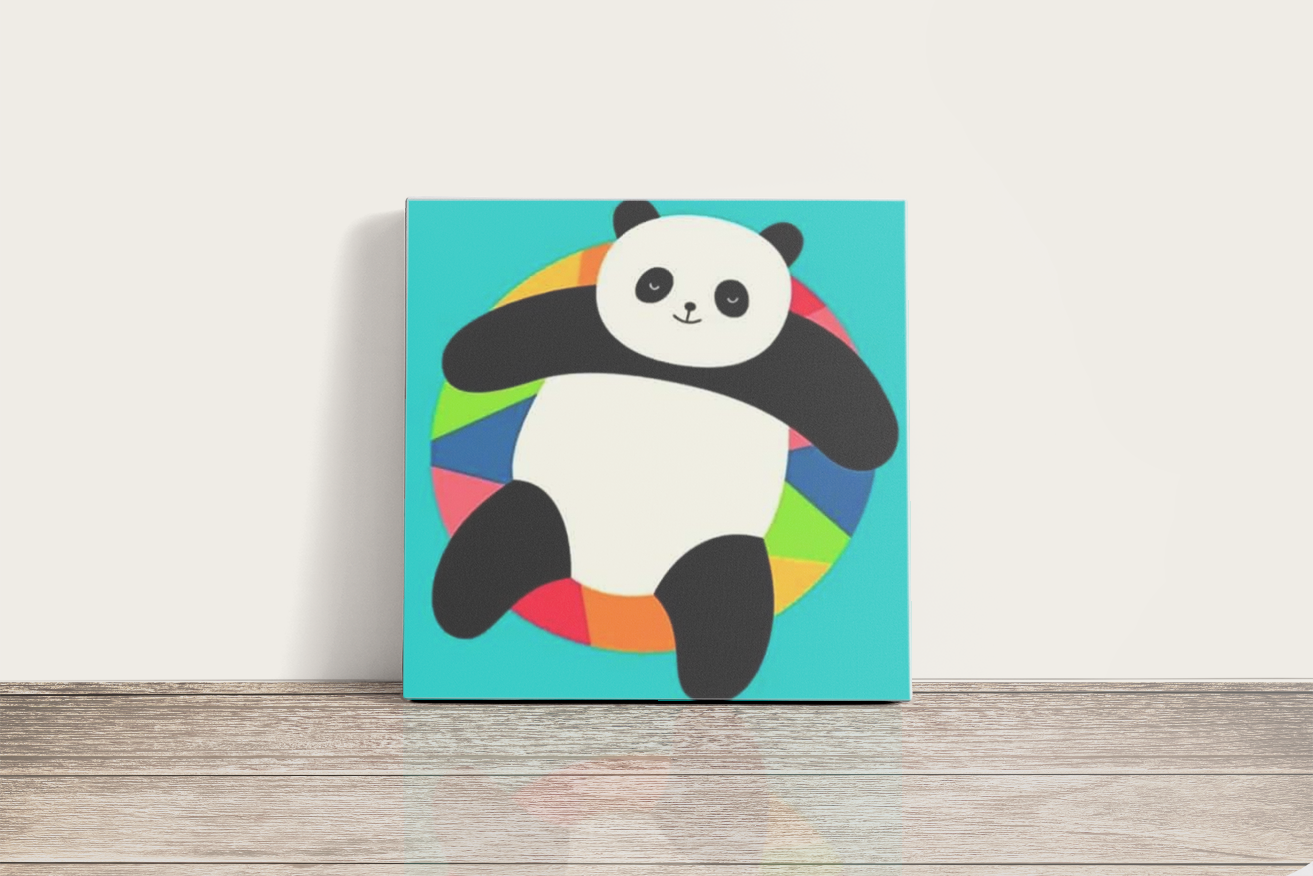 Hűsölő Panda - gyerek számfestő készlet