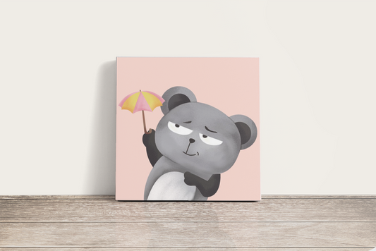 Medve Esernyővel - gyerek számfestő készlet