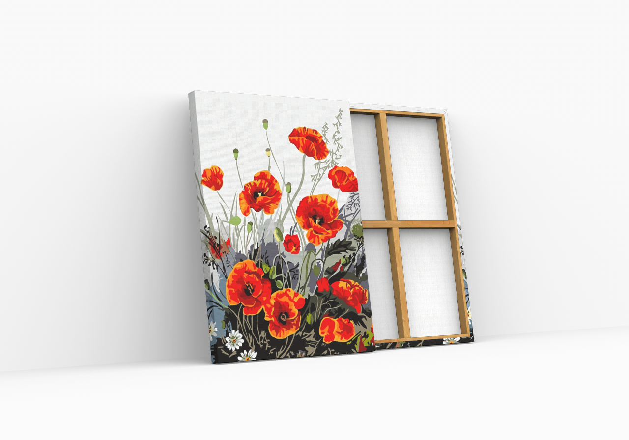 Pipacs Virágok - számfestő készlet