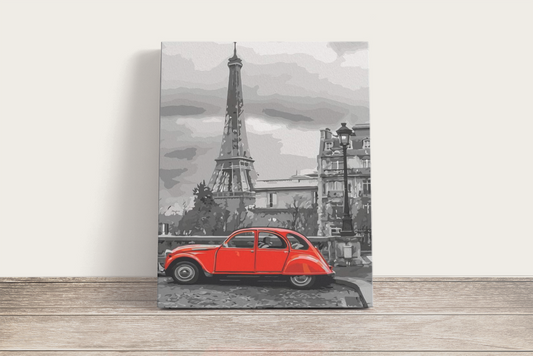 Piros Autó Párizsban számfestő készlet