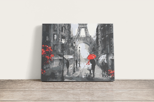 Piros Esernyő Párizsban - számfestő készlet