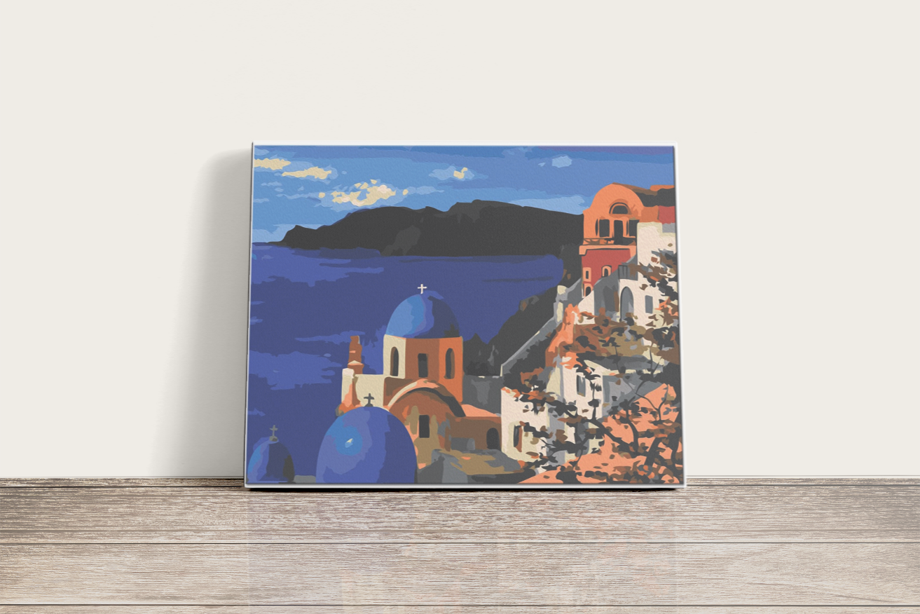 Santorini Görögország - számfestő készlet