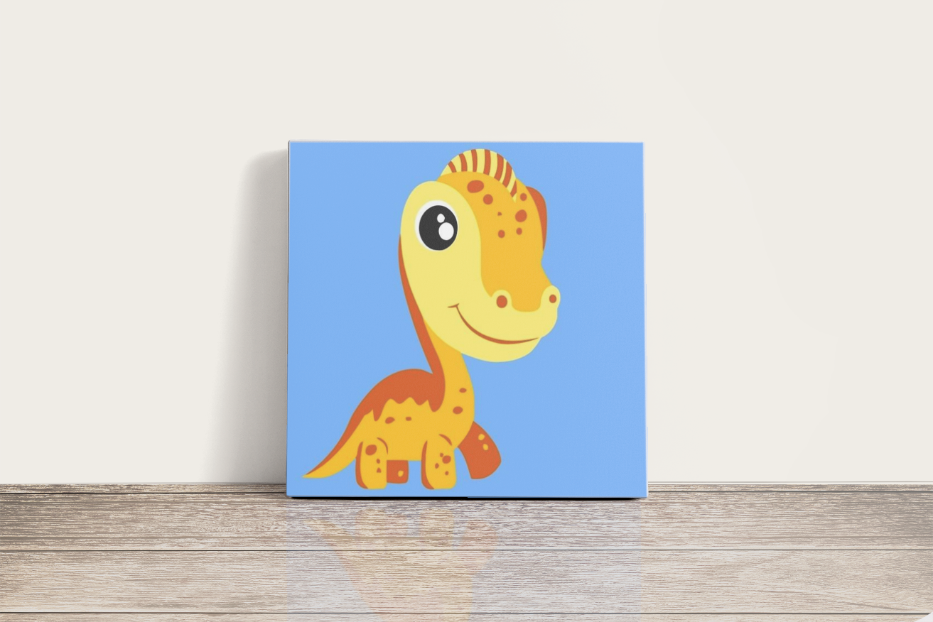 Sárga dino - gyerek számfestő készlet