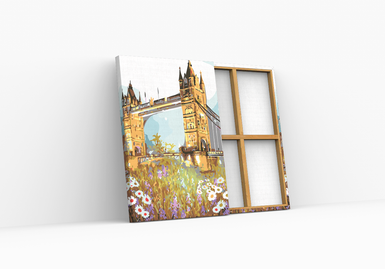 Tower Bridge és Virágok - számfestő készlet