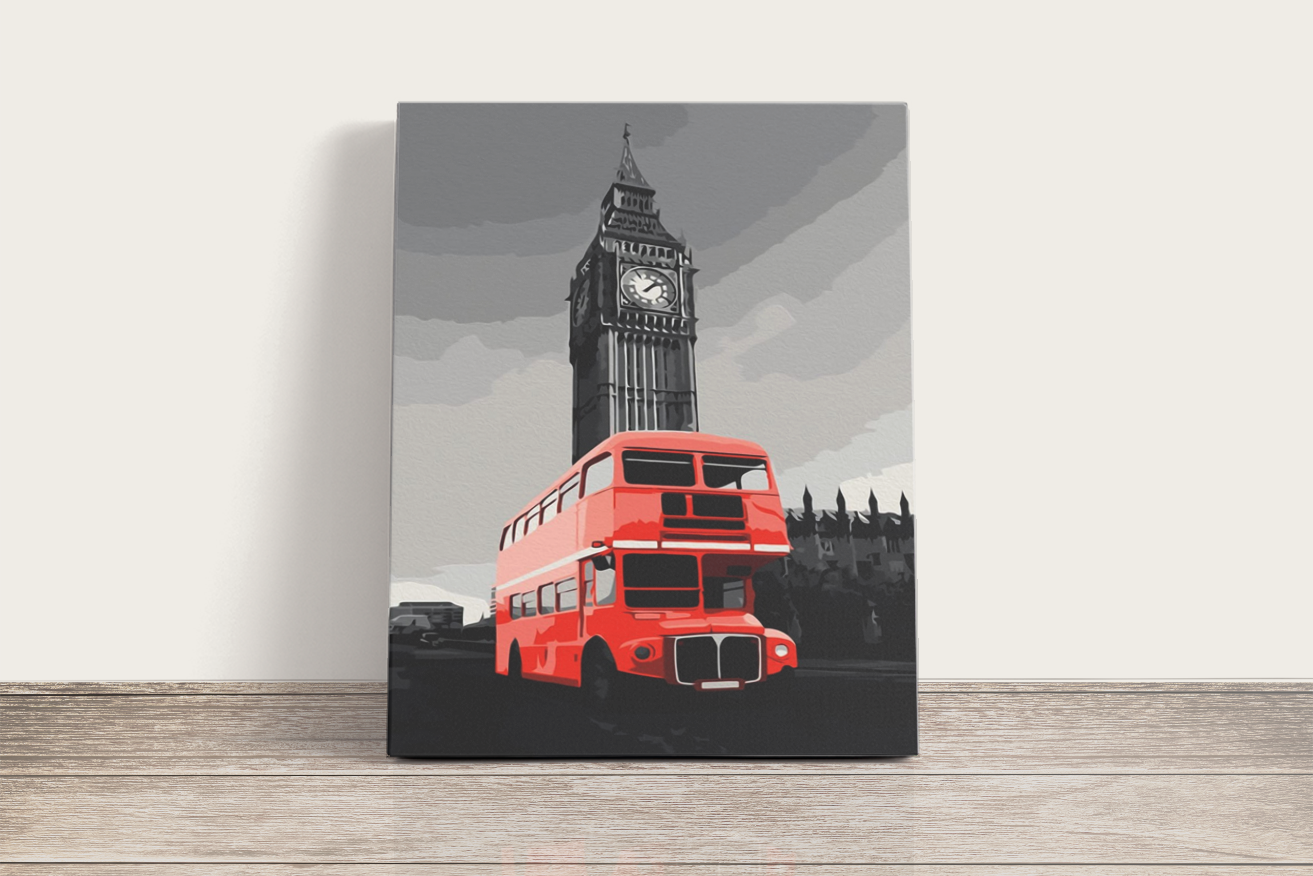 Utazás Piros Busszal - számfestő készlet