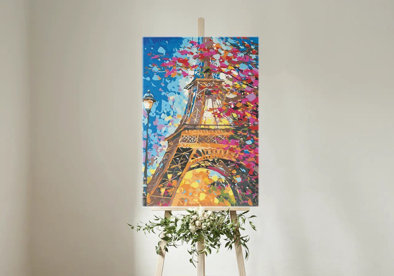 Virágos Párizs - számfestő készlet