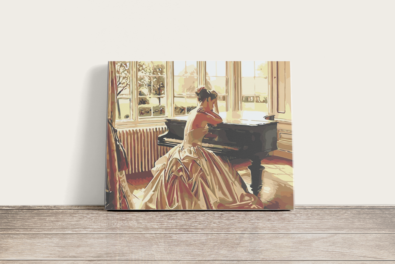 Zongorázó Nő - számfestő készlet